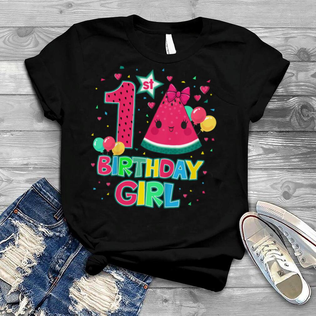 Kids Watermelon Birthday Decorations For Girls 1 Yr Old 1st Bday T Shirt B0B4JZTX45