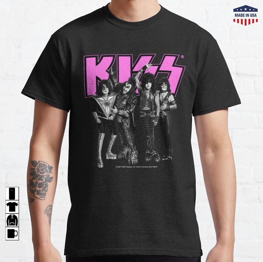 KISS ® The Band - Pink, Black and White Version Classic T-Shirt