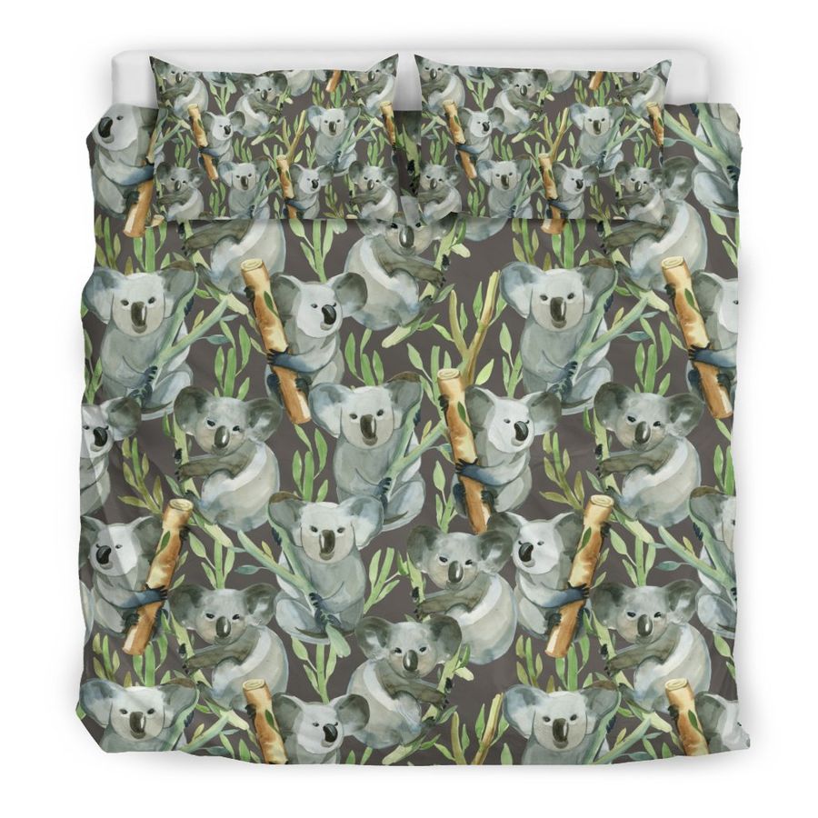Koala Bamboo Pattern Print Duvet Cover Bedding Set