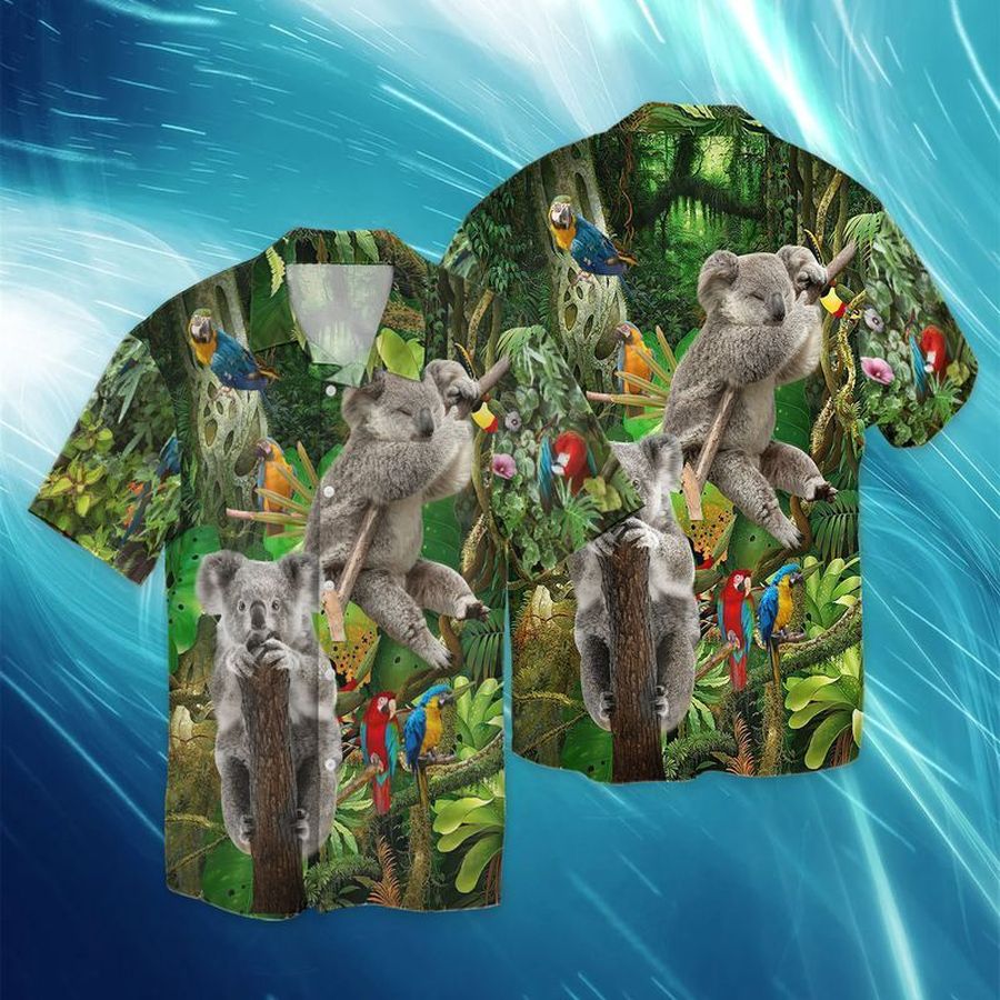 Koala Ewew For men And Women Graphic Print Short Sleeve Hawaiian Casual Shirt Y97