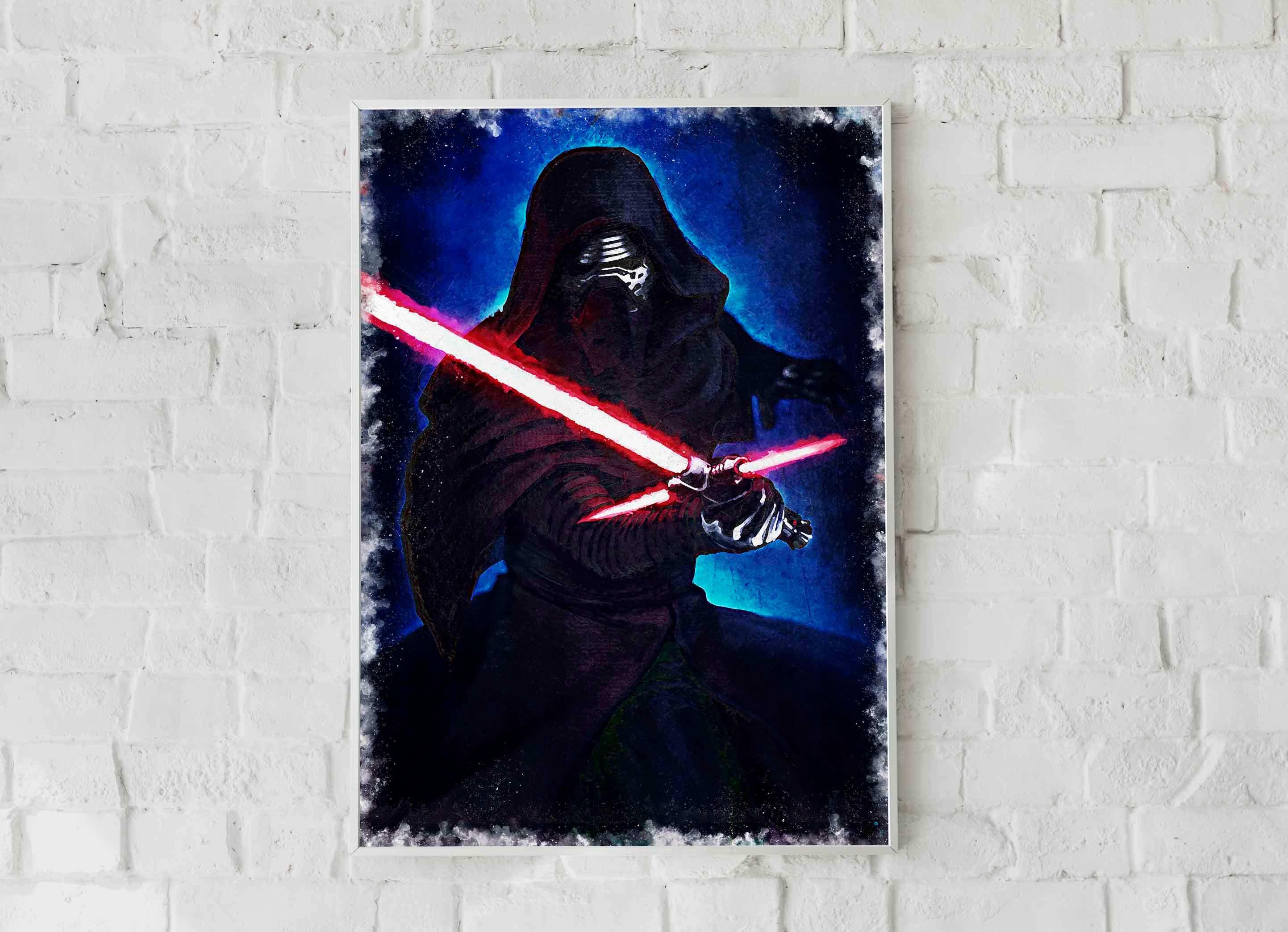 KYLO REN POSTER - Star Wars Poster - Canvas Poster - Star Wars Print - Kylo Ren Print -Watercolor Art - Fan Art-Wall Art