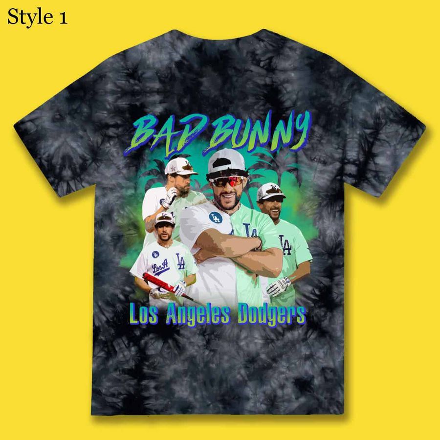 LA Los Angeles Dodgers Bad Bunny Dodgers Shirts Tie Dye