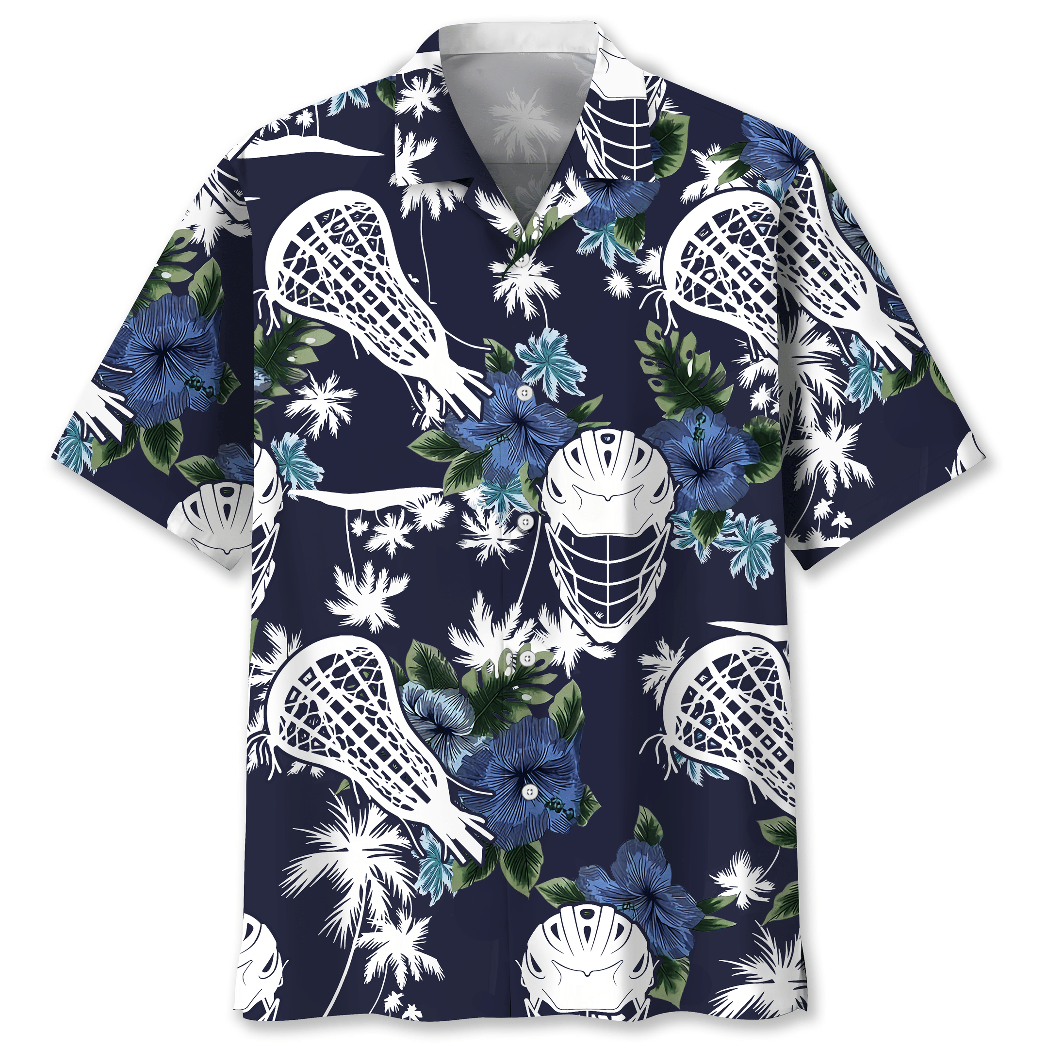 Lacrosse Blue Nature Hawaiian Shirt