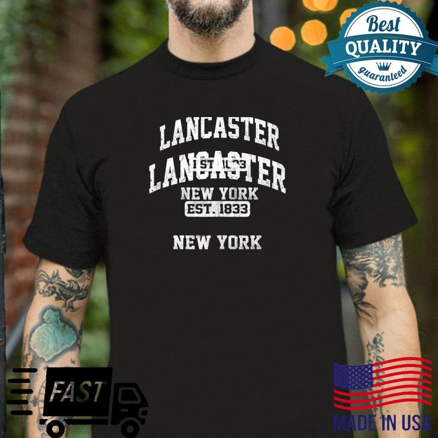 Lancaster New York NY vintage state Athletic style Shirt