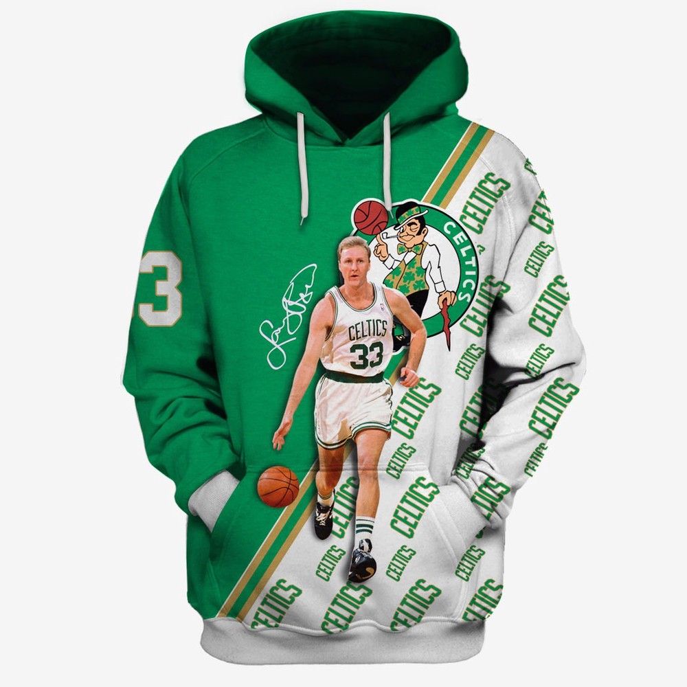 Larry Bird Celtics Team Pullover And Zip Pered Hoodies Custom 3D Larry Bird Graphic Printed 3D Hoodie All Over Print Hoodie For Men For Women