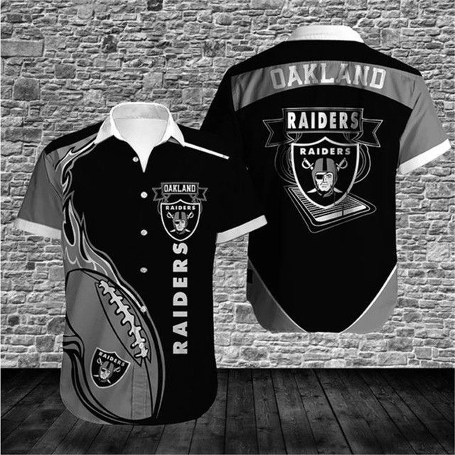 Las Vegas Raiders 2 NFL Gift For Fan Football Graphic Print Short Sleeve Hawaiian Shirt L98 - 9176