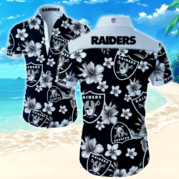 Las Vegas Raiders Funny Nfl Hawaiian Graphic Print Short Sleeve Hawaiian Shirt size S - 5XL