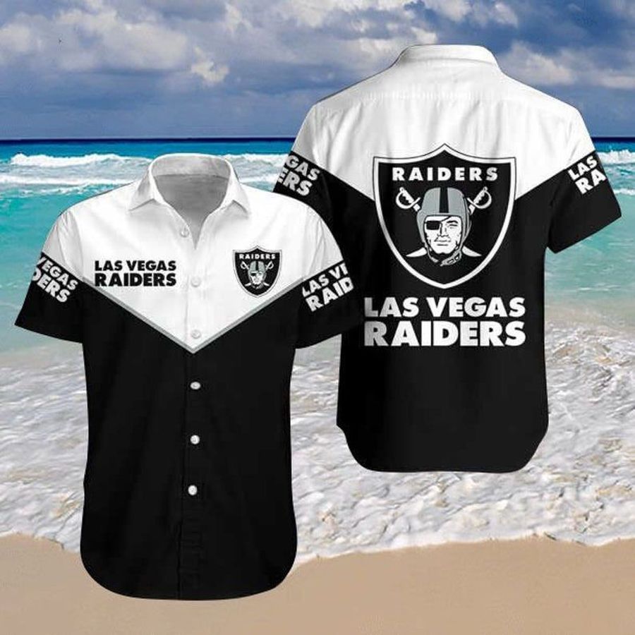 Las Vegas Raiders Nfl Afc Afl Football Sport Cool Hawaiian Graphic Print Short Sleeve Hawaiian Shirt L98