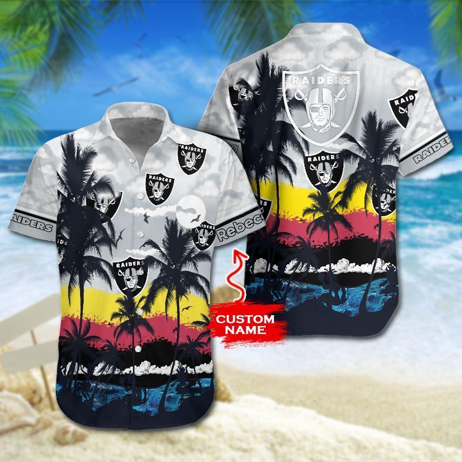 Las Vegas Raiders NFL Gift For Fan Personalized Hawaiian Graphic Print Short Sleeve Hawaiian Shirt H97