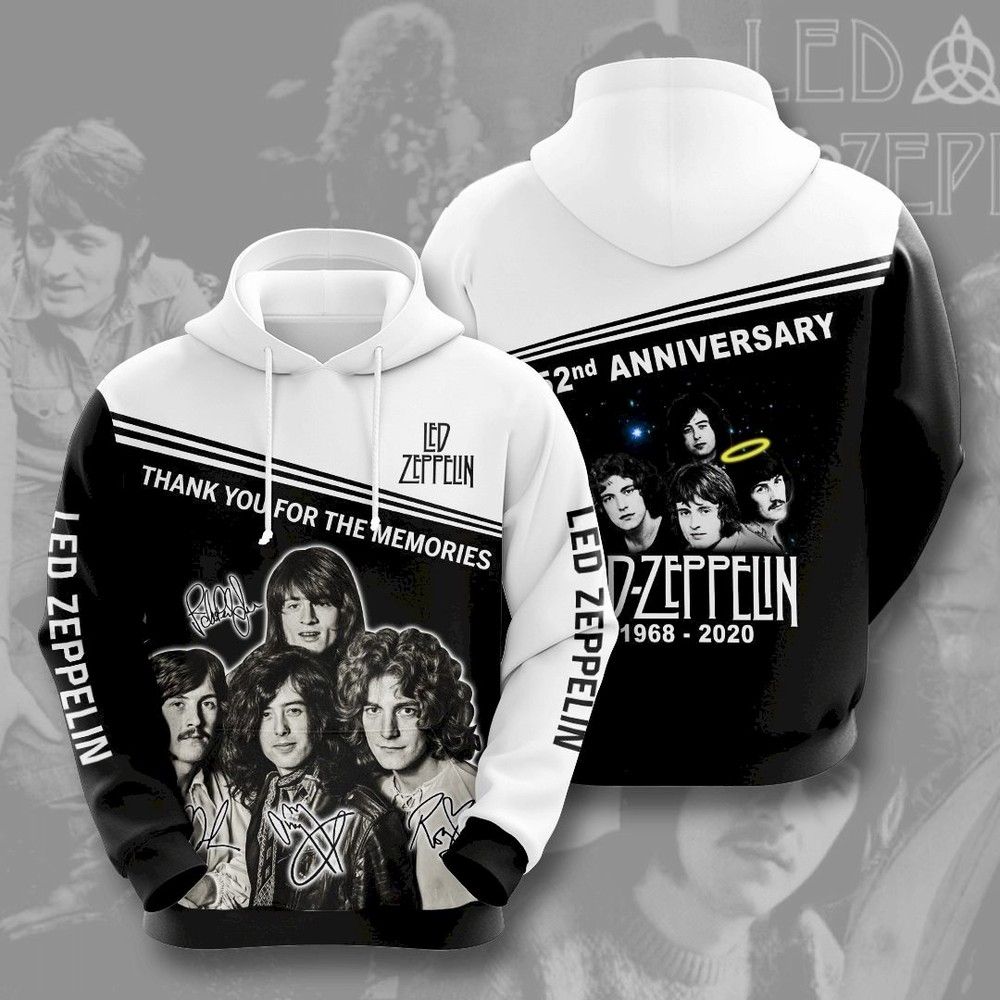 Led Zeppelin 52Th Anniversary 3D Hoodie Full Print Men Women IPQ3070