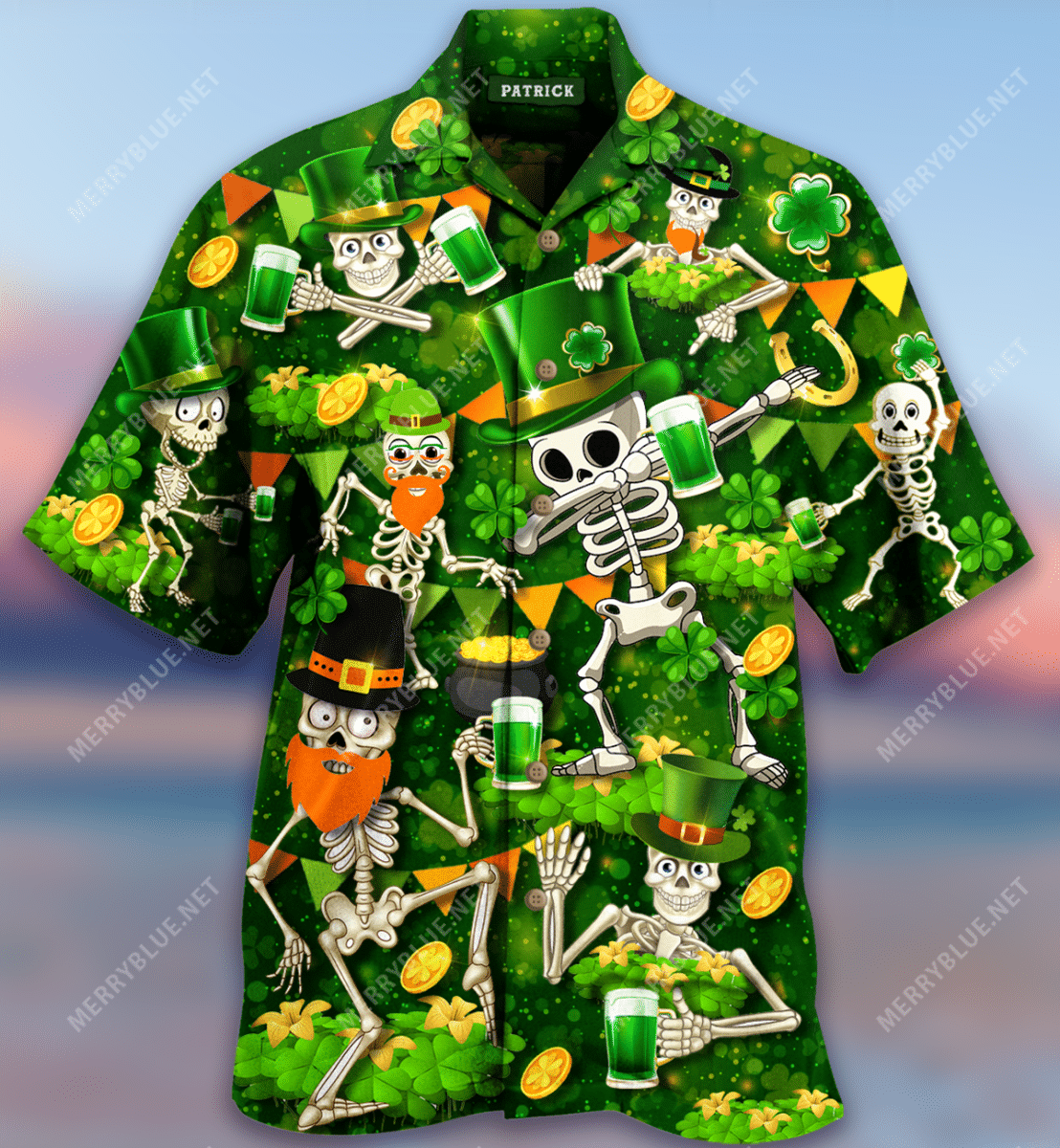 Lets Get Drunk Skull Saint Patrick Hawaiian Shirt