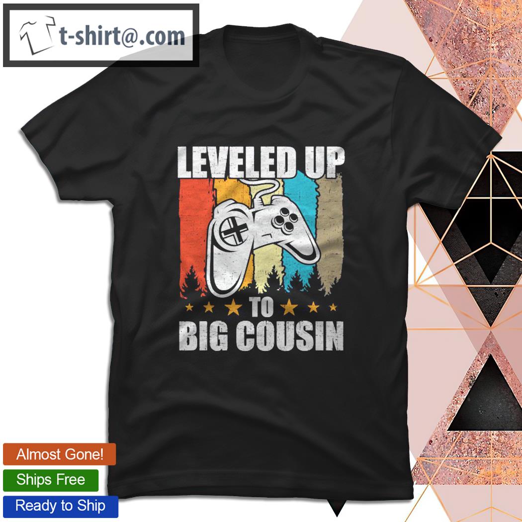 Leveled Up To Big Cousin Video Gamer Gaming T-shirt