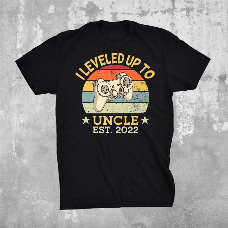 Leveled Up To Uncle Est 2022 Promoted New Uncle Video Gamer Shirt