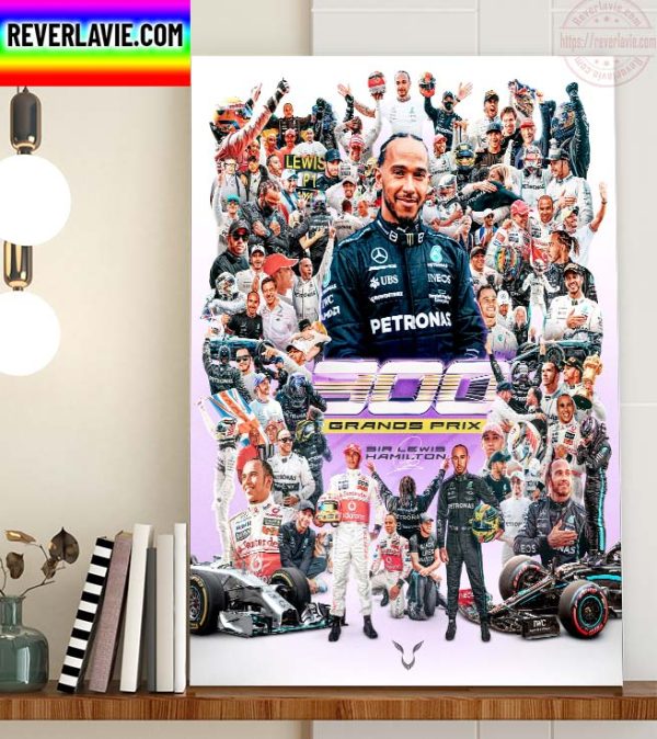 Lewis Hamilton 300 Grands Prix Home Decor Poster Canvas