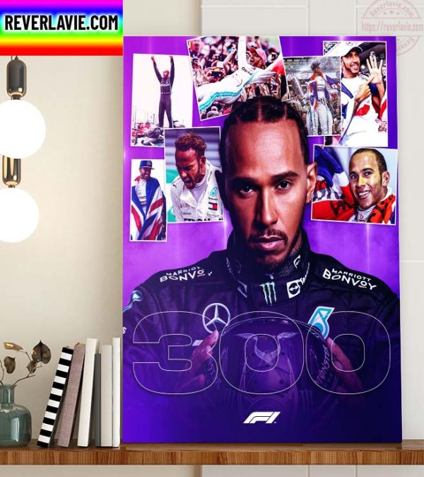 Lewis Hamilton 300th F1 Race Home Decor Poster Canvas