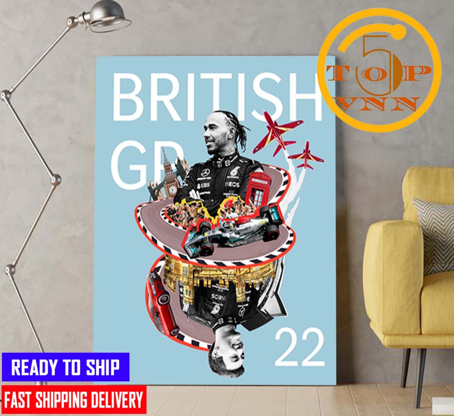 Lewis Hamilton And George Russell British GP 2022 Home Decoration Poster Canvas