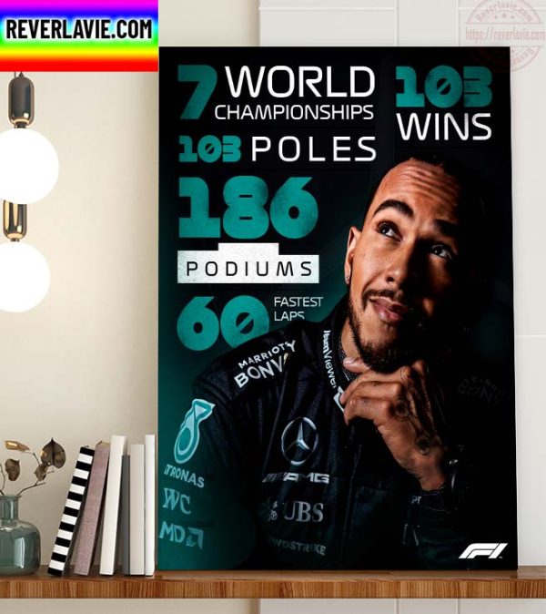 Lewis Hamilton Becomes 6th Driver 300 Races In F1 Home Decor Poster Canvas