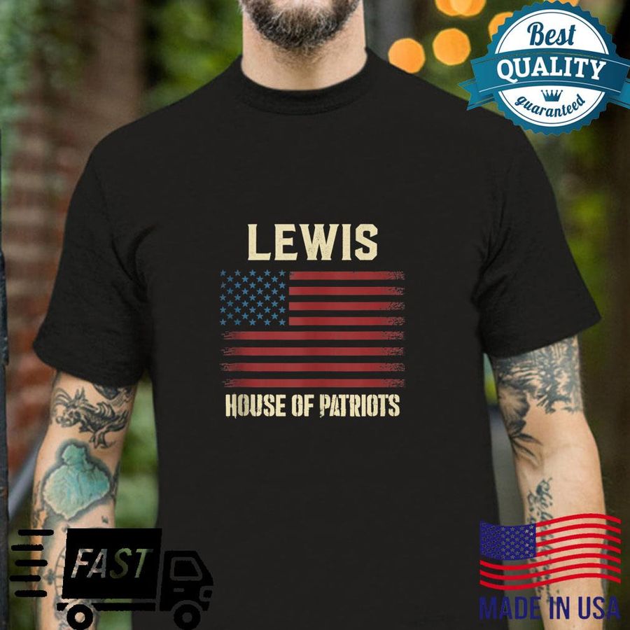 LEWIS Last Name Surname American Flag Family Shirt