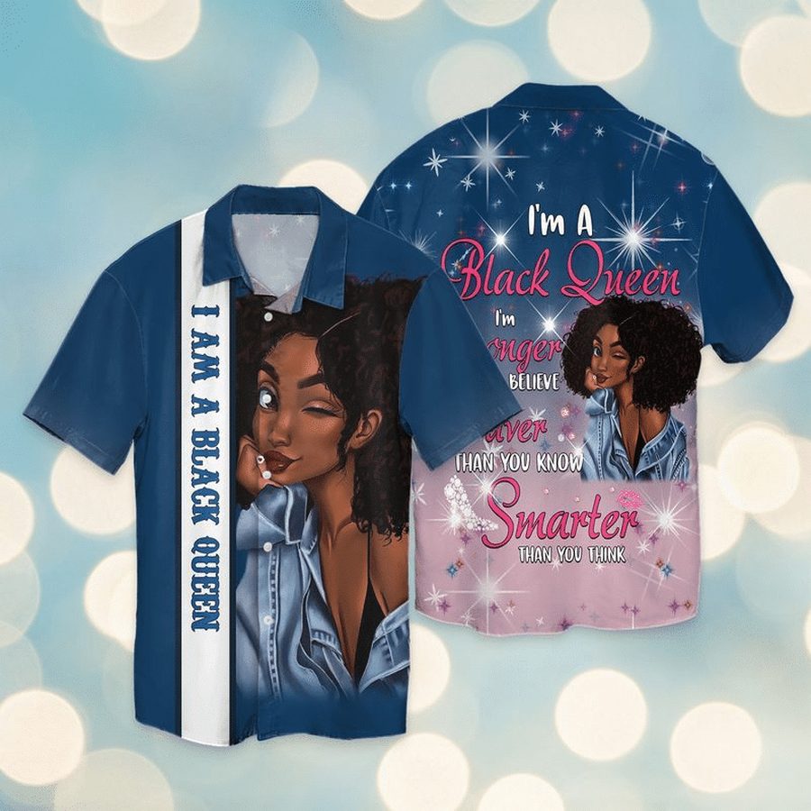 Liberation Day Freedom Day I'm A Black Queen I Am Longer Believe Aver For Men And Women Graphic Print Short Sleeve Hawaiian Casual Shirt Y97.png