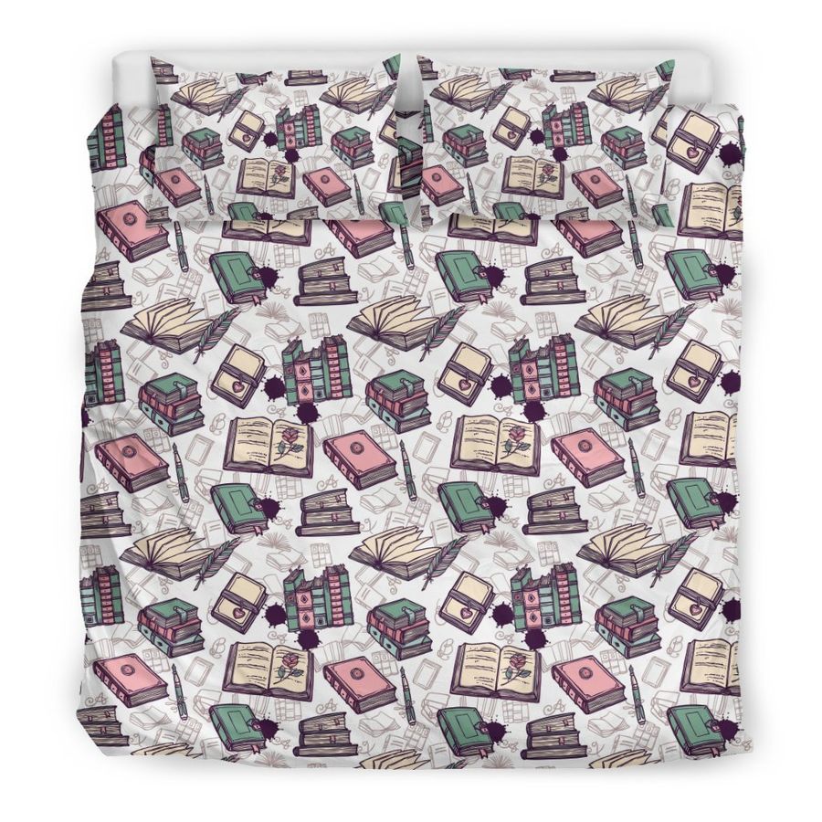 Library Librarian Book Lover Pattern Print Duvet Cover Bedding Set