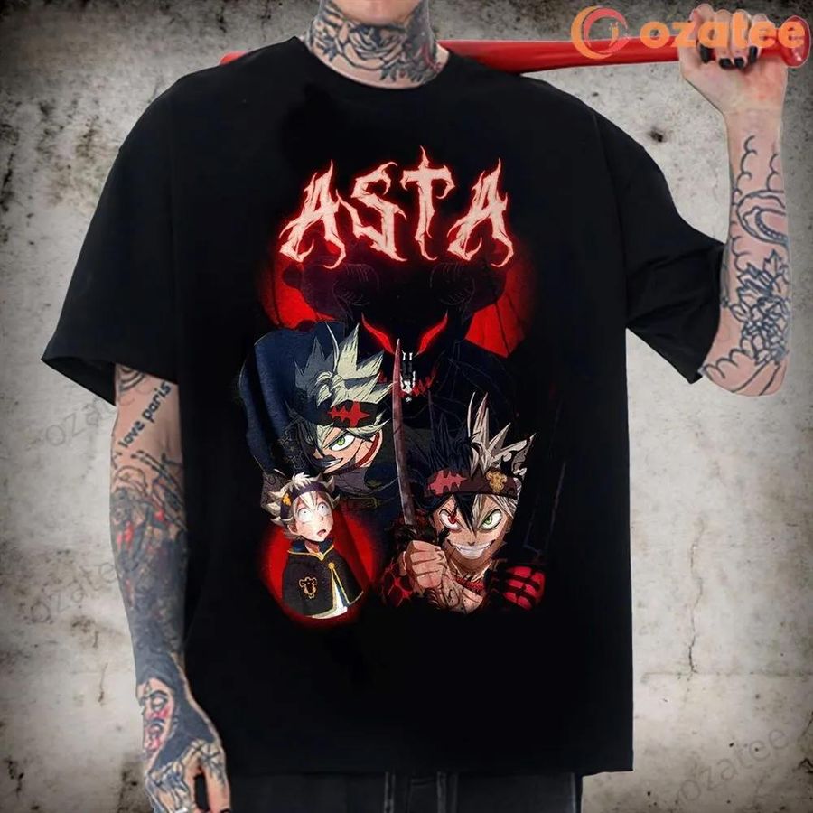 Liebe X Asta Semi Demon Black Clover Nero T-shirt
