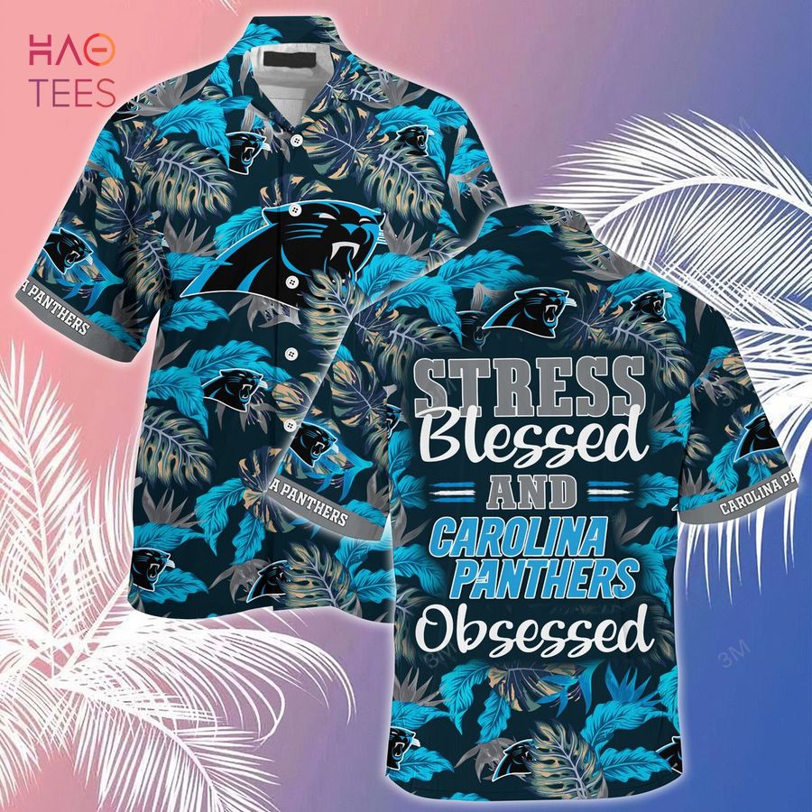 [LIMITED] Carolina Panthers NFL-Summer Hawaiian Shirt And Shorts, Stress Blessed Obsessed For Fans