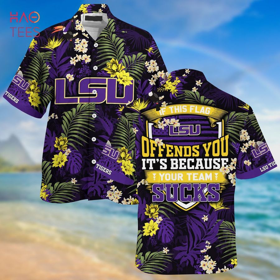 [LIMITED] LSU TIGERS Summer Hawaiian Shirt And Shorts,  With Tropical Patterns For Fans