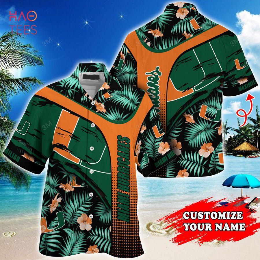 [LIMITED] Miami Hurricanes Customized Summer Hawaiian Shirt, With Tropical Pattern For Fans