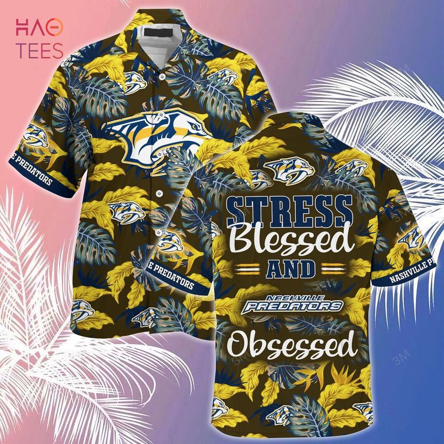 [LIMITED] Nashville Predators NHL-Summer Hawaiian Shirt And Shorts, Stress Blessed Obsessed For Fans
