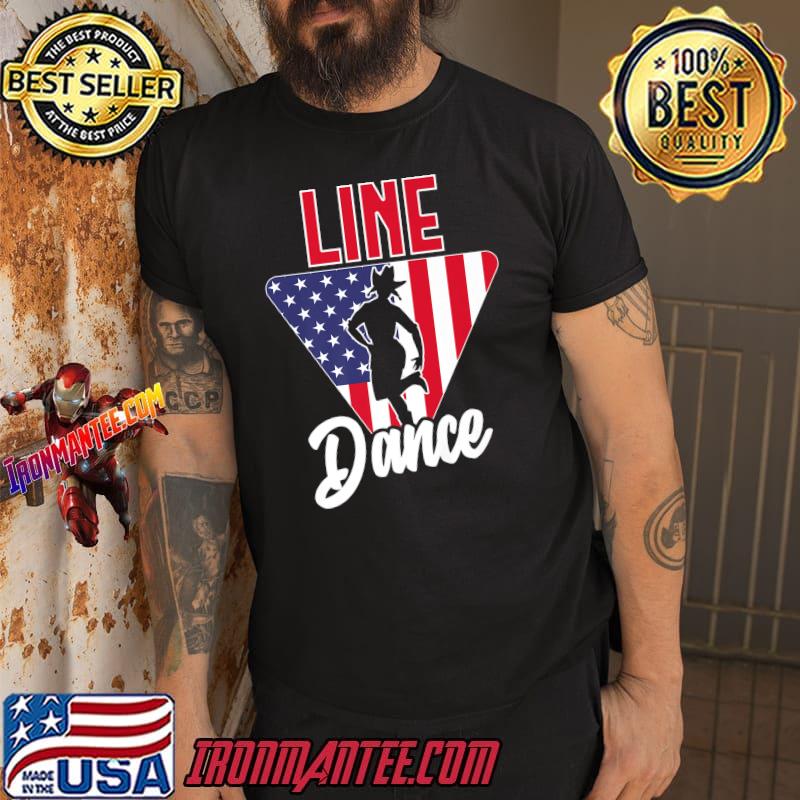 Line Dance USA Flag Dance Country Line Dancing T-Shirt