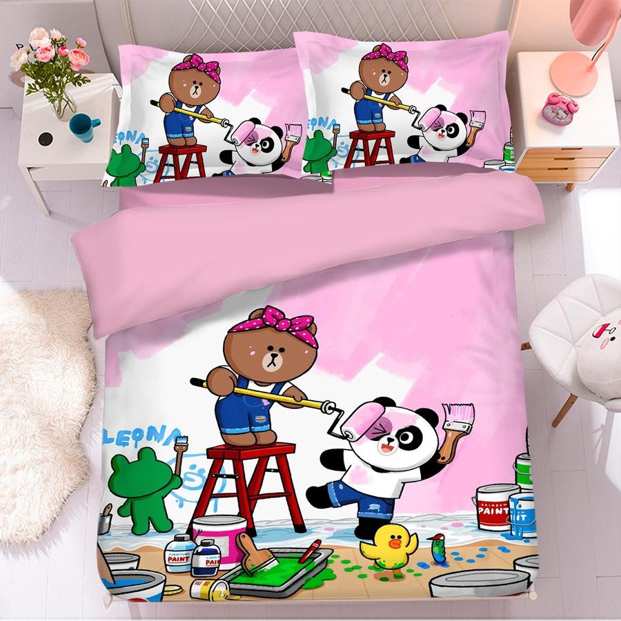 Line Town Brown Cony #3 Duvet Cover Quilt Cover Pillowcase