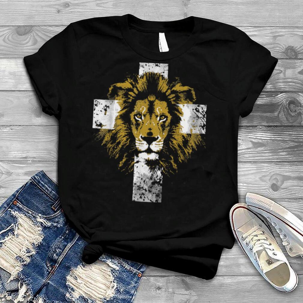 Lion of Judah Cross Christian T Shirt