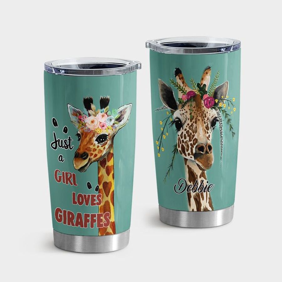 Little Giraffe Insulated Cups, Just A Girl Who Loves Giraffes Tumbler Tumbler Cup 20oz , Tumbler Cup 30oz, Straight Tumbler 20oz