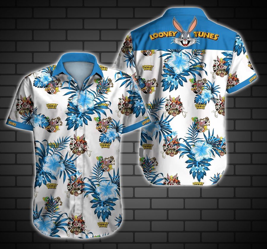 Looney Tunes Hawaiian Graphic Print Short Sleeve Hawaiian Casual Shirt N98 - 7976