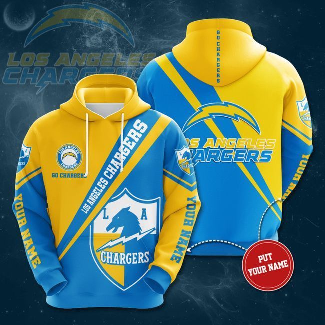 Los Angeles Chargers 3D Hoodie Personalized Hooded Pocket Pullover