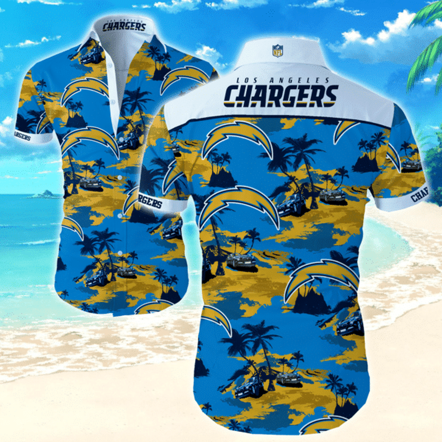 Los Angeles Chargers Nfl Hawaiian Graphic Print Short Sleeve Hawaiian Shirt L98 - 126.png
