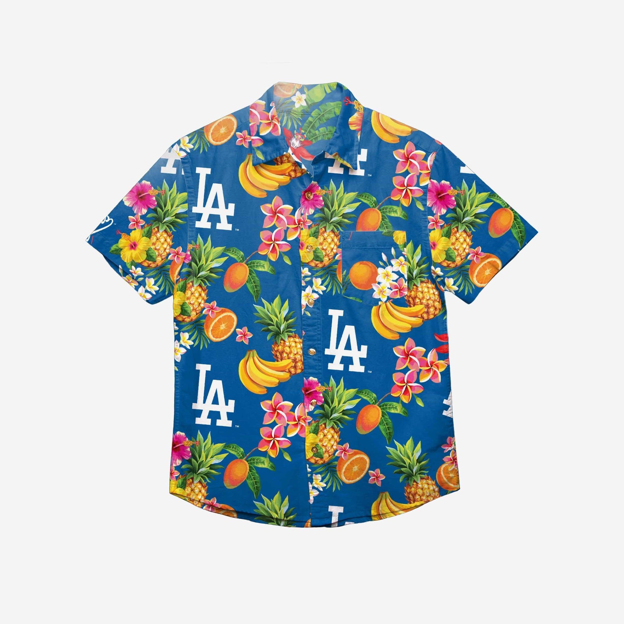 Los Angeles Dodgers Floral Button Up Hawaiian Shirt