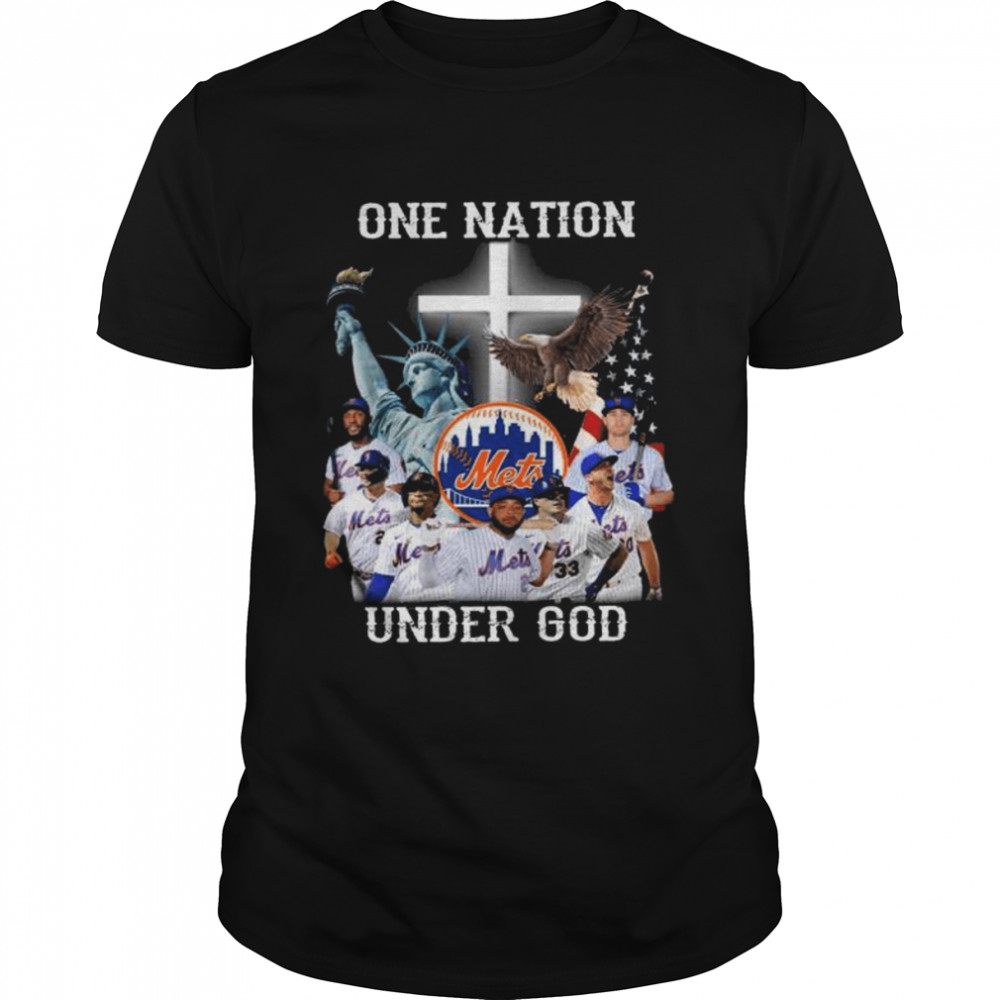 Los Angeles Mets one nation under god American flag signatures shirt