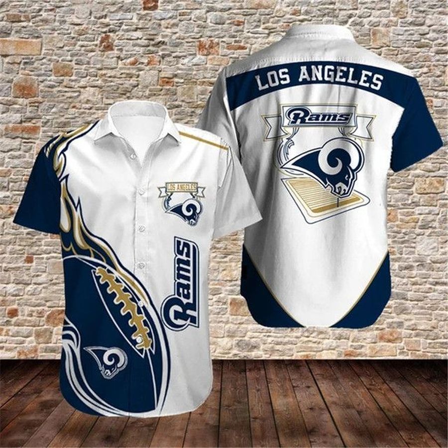 Los Angeles Rams 2 NFL Gift For Fan Football Graphic Print Short Sleeve Hawaiian Shirt L98 - 8445