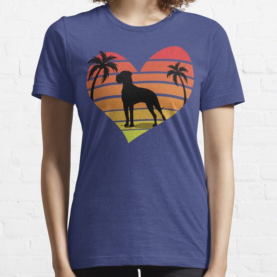 Love Great Dane Retro Sunset Dog  Essential T-Shirt