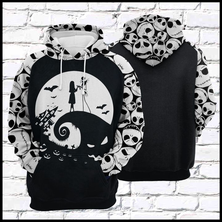 Love Jack Skellington And Sally Fishing 3D Hoodie For Men For Women All Over Printed Hoodie
