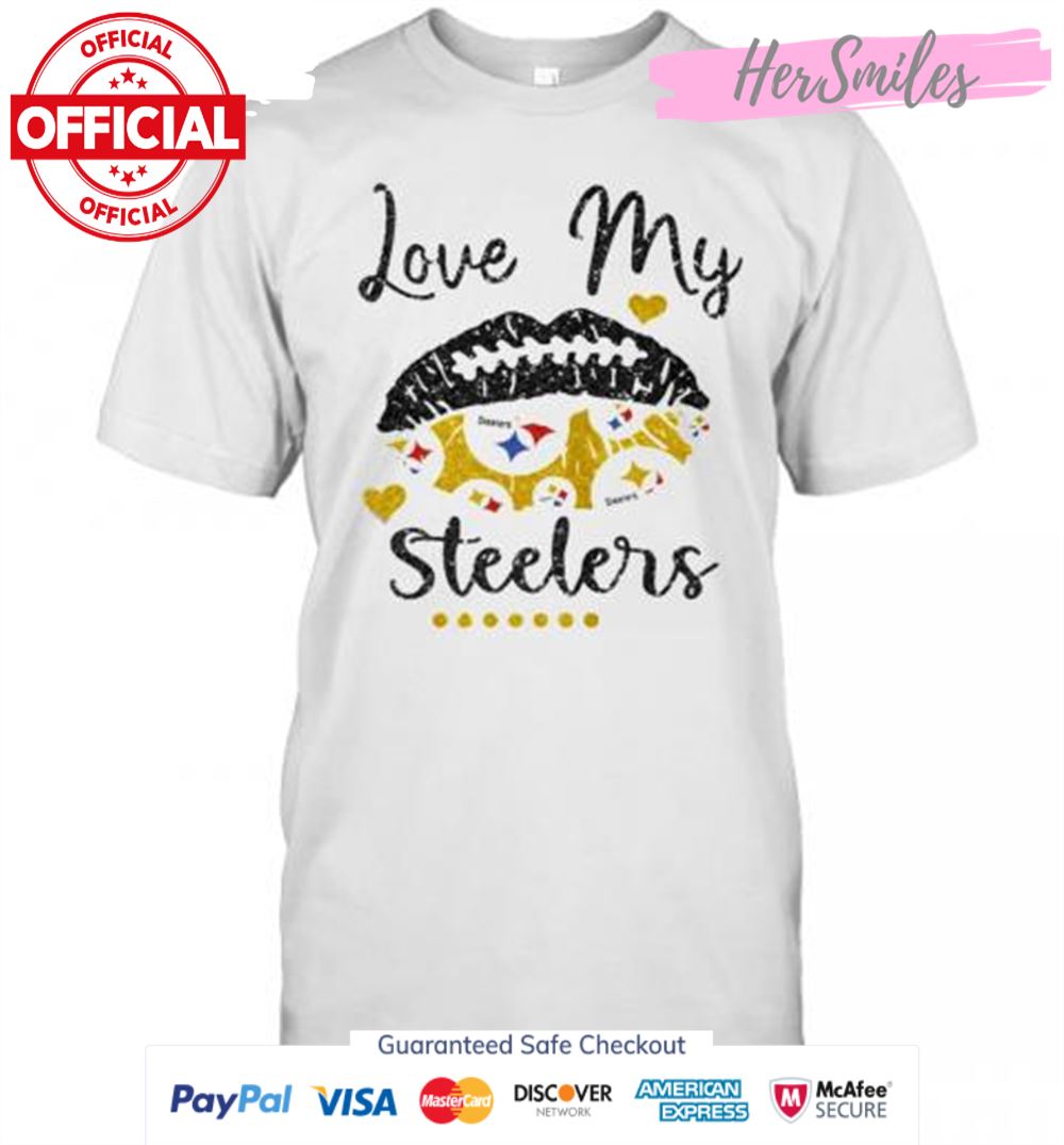 Love My Pittsburgh Steelers Lips T-Shirt