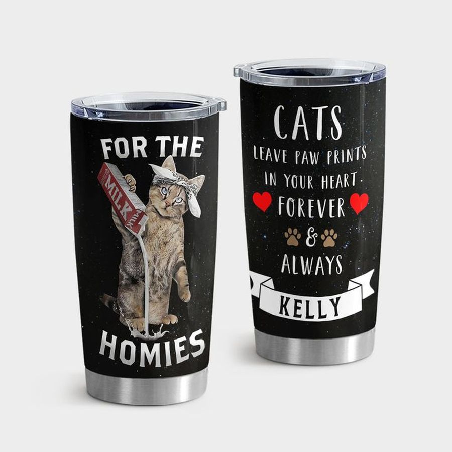 Lovely Animal New Tumbler, Cat Cute Leave Paw Prints In Your Heart Tumbler Tumbler Cup 20oz , Tumbler Cup 30oz, Straight Tumbler 20oz