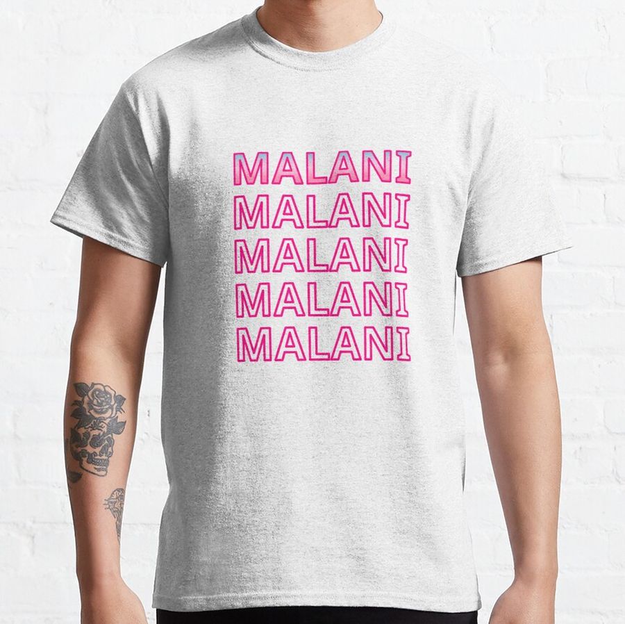 Malani Name - Pink Gridient Color Custom Named Malani Classic T-Shirt