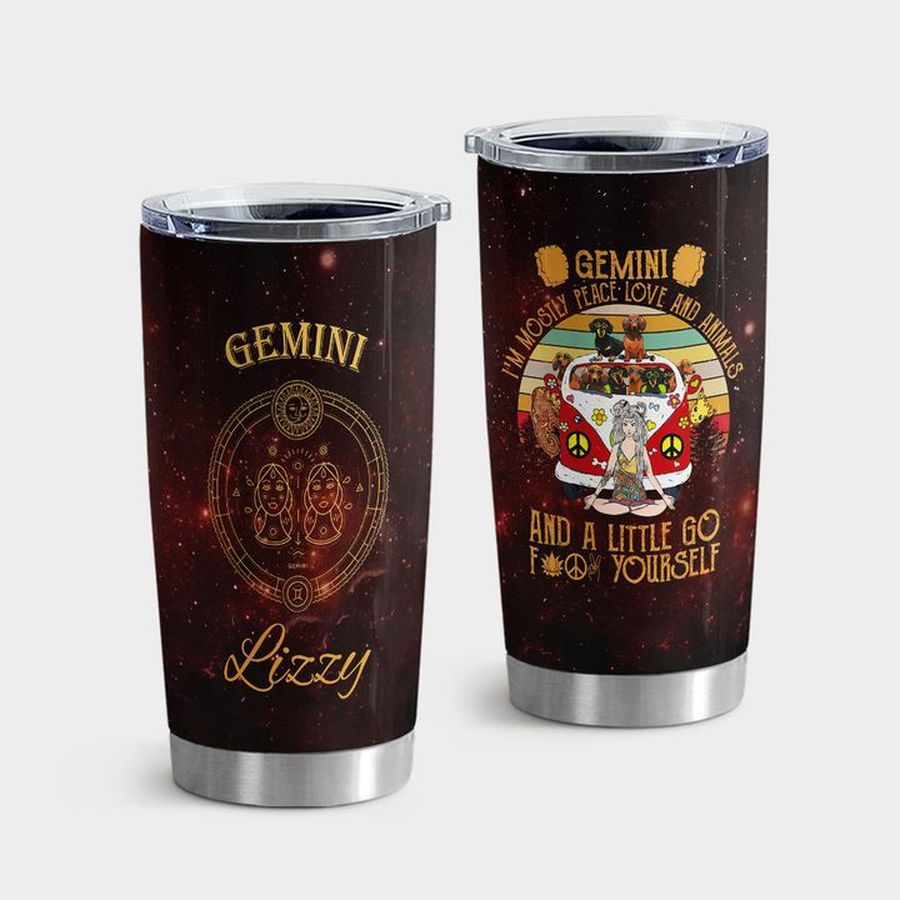 Mammal Stainless Steel Tumbler, Peace Love And Animals Gemini Tumbler Tumbler Cup 20oz , Tumbler Cup 30oz, Straight Tumbler 20oz