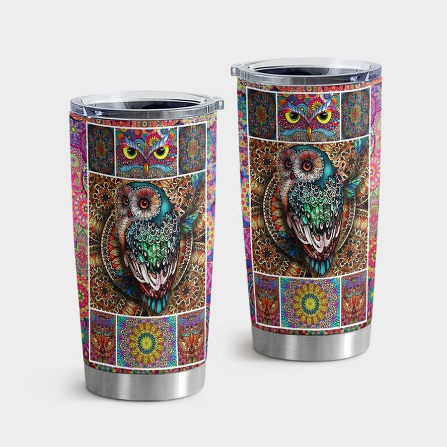  Mandala Travel Tumbler, Owl Mandala Tumbler Tumbler Cup 20oz , Tumbler Cup 30oz, Straight Tumbler 20oz 