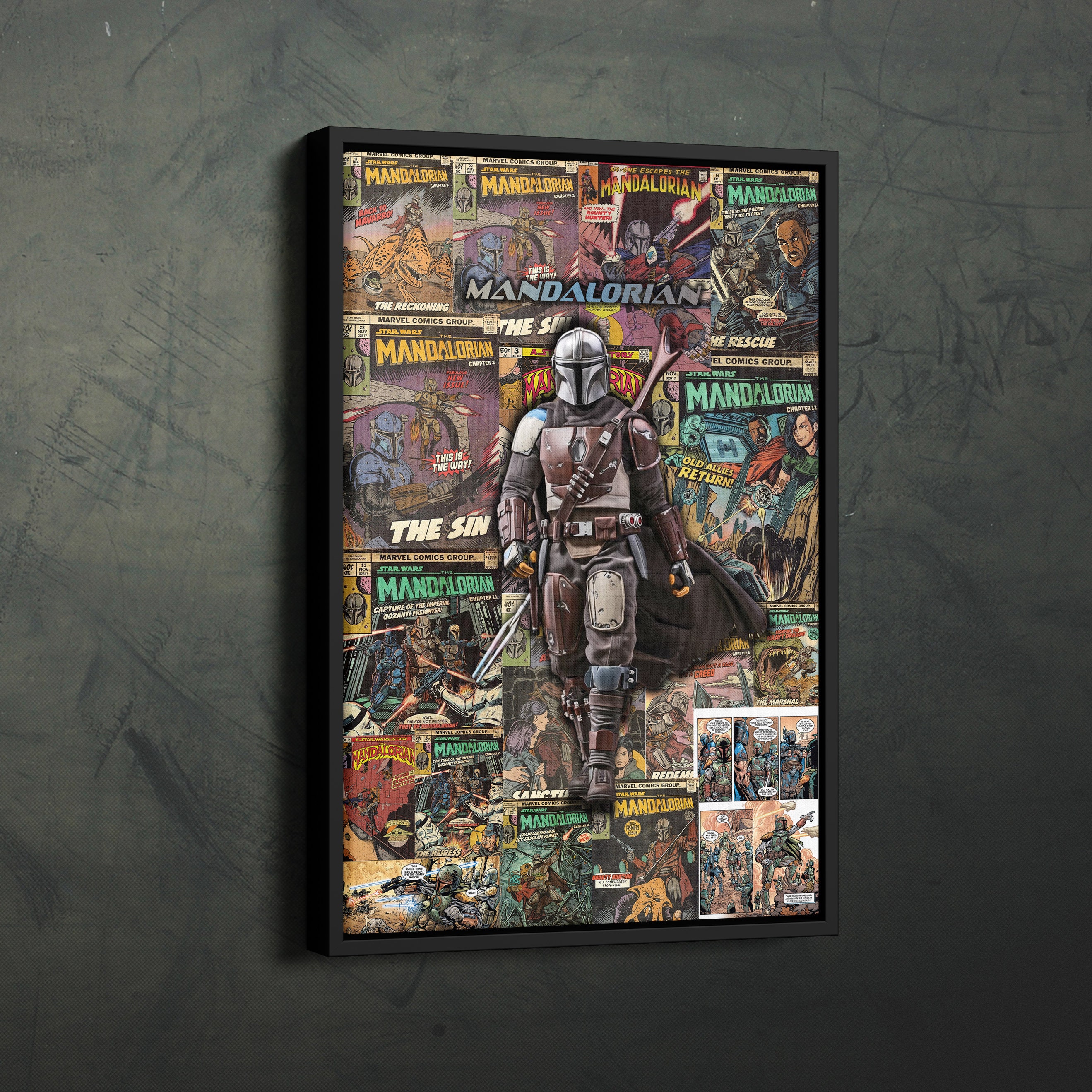 MANDALORIAN Poster Collage Art Star Wars Canvas Wall Art Print Home Decor Framed Poster Art-2