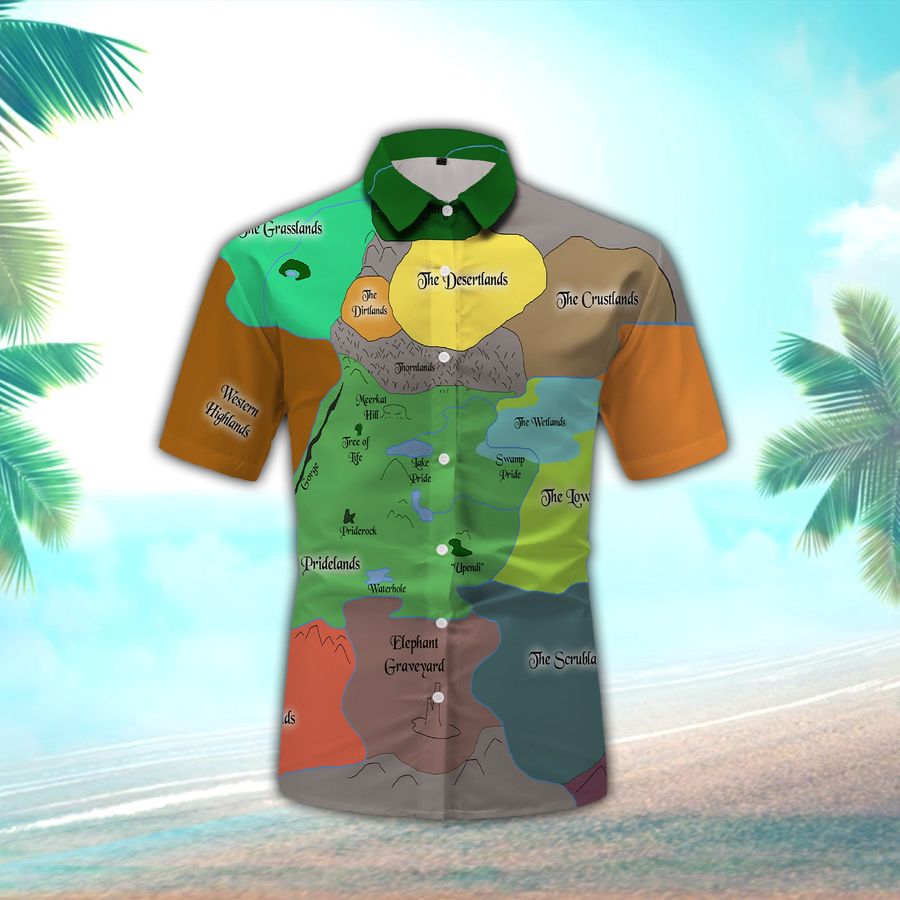 Map In Lion King Hawaiian Shirt