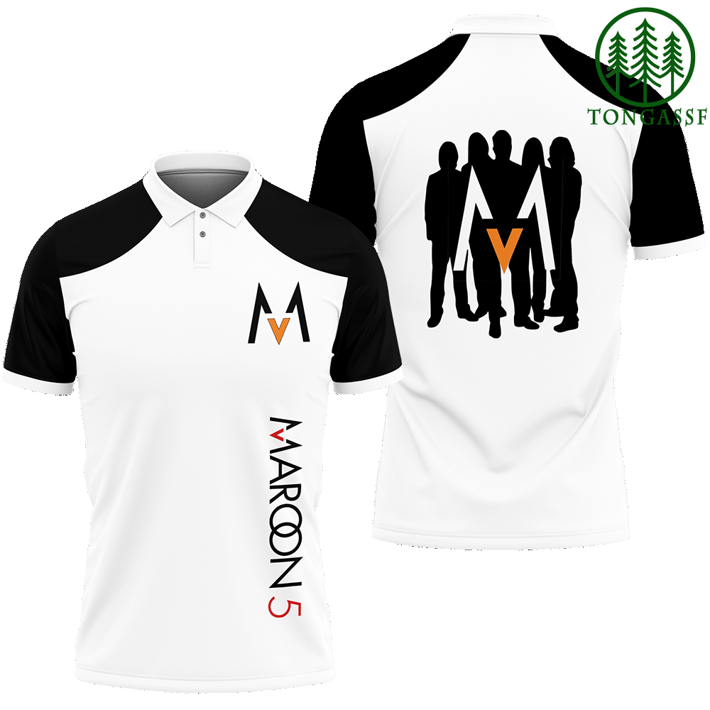 MAROON 5 Black sleeve 3D Polo Shirt