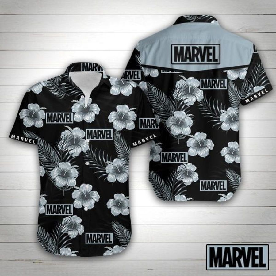 Marvel Avengers Hawaiian Graphic Print Short Sleeve Hawaiian Casual Shirt N98